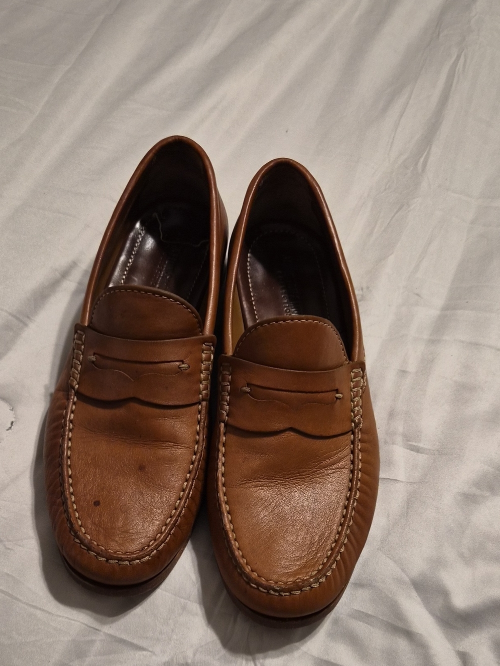 Johnston & Murphy Tan Leather Penny Loafers